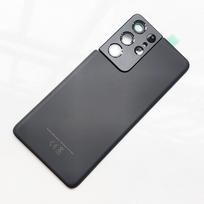 Back Glass Cover For Samsung Galaxy S21 Ultra 5G Back Door Replacement Battery, Rear Housing Cover With Camera Lens S21Ultra Black gray