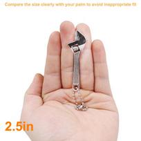 1Pcs Carbon Steel Monkey Wrench Mini Tool Adjustable Wrench Mini Open-End Wrench Mini Tool Shifting Spanner A1 beige