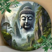 Metal Wall Art Buddha Decor for Home Office Garden Restaurant Interior 20x20 įvairiaspalvis