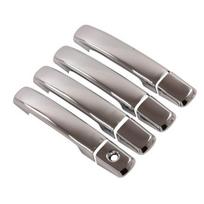 For Nissan Qashqai j10 2007 2008 -2010 2011 2012 2013 ABS Chrome Door Handle Cover Trims Door Bowl Frame Sticker Car Accessories Silver 0 button