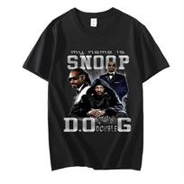 Snoop Dogg T Shirt Back Printing 100% Cotton Round Neck Tee-shirt Pop Grunge Comic Tshirt Punk Retro Clothes XS juoda