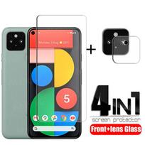 4-in-1 For Google Pixel 5 Glass For Pixel 5 Tempered Glass 9H Clear Transparent Screen Protector For Google Pixel 5 Lens Glass 1 Glass and 1 Len