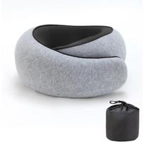 Portable U-shaped Travel Pillow Neck Support Memory Foam Snail Style Travel Pillow Adjustable Soft Noon Break Pillow šviesiai pilka spalva