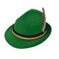Skrybėlė Oktoberfest Fedora Retro Bavarijos stiliaus unisex kepurė su plunksnomis ir virvėmis Dekoras XX a. XX a. teminiai vakarėliai Cosplay renginių kepurė žalia