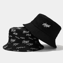GLO-STORY Unisex Embroidered Reversible Bucket Hat black