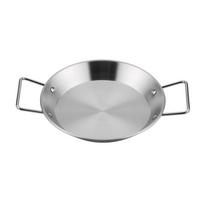 20cm/24cm/28cm Flat Bottomed Plate Gold Silver Stainless Steel Seafood Plate Non-Stick Thicked Spanish Paella Pan white