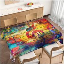 Muzikos Natos Stačiakampis Staltiesė Šventinė Stalo Puošmena Spalvingas Muzikos Raktas Medžio Raštas Virtuvės Valgomojo Staltiesė Namų Dekoras 90x140cm beige