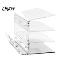 Space Saving Desk Organizer 3-Tier Keyboard Display Stand, Ergonomic Tilt Acrylic Storage Organizer, Holder for Mechanical Keyboards And Mice white