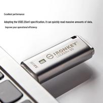 Kingston DataTraveler IKLP50 Encrypted USB 3.0 Flash Drive gray
