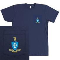Sigma Chi Brolija Bella + Canvas POCKE Sig Chi Herbas Unisex Marškinėliai S blue