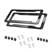Carbon Fiber License Plate Frames Car Tag Holder Heavy Duty Plate Mounting Kit
