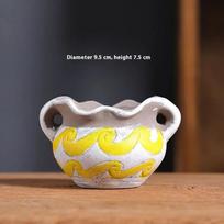 Mediterranean Style Flower Pot Set Creative Plant Pot Ceramic Vase Vintage Printed Ceramic Flower Pot Home Decoration gray