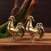 1 Piece Sun Rooster Home Tabletop Tea Pet Ornament Brass Retro Zodiac Rooster Decoration For Home Office Gift one size brown