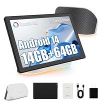 Android 14 planšetė su įkraunamu stereo garsiakalbiu ir garso pagrindu, 10 colių planšetė