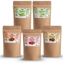 Organic Anand Amla Reetha Shikakai, Bhringraj and Hibiscus Powder for Hair (Pack of 5, 75gm Each, Total 375 Grams) beige
