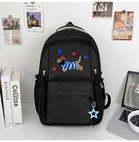 Schoolbag Korean version ins new high-value fresh and sweet dachshund dog backpack junior high school students lightweight large-capacity backpack chaki