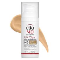 EltaMD UV Clear veido apsauginis kremas nuo saulės SPF 46, be riebalų formulė su cinko oksidu, dermatologų rekomenduojamas (Spalvotas) mažiau