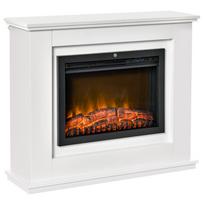 Elektrinis židinys, didelis dydis, 2000 W, LED liepsnos efektas, laikmatis, reguliuojama temperatūra ir ryškumas, nuotolinio valdymo pultas komplekte, baltas 98 x 27.5 x 80 cm