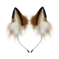Ausų lankelis Miela dovana Cosplay aksesuaras gyvūnų tematikos vakarėliams, išleistuvėms White Brown brown
