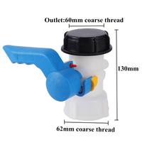 60/75/100mm Coarse Thread IBC Discharge Valve Ton Bucket Butterfly Valve Water Tank Adapter 1000L IBC Tank Container Fitting