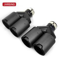 1PCS Tips Exhaust  for BMW glossy/matte Black Carbon Fiber Exhaust Trim Exhaust Pipe Tip Muffler Tip for BMW M Series Sporty Left Inlet 51-Out93 gray