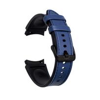 Silicone Leather Strap for Samsung Galaxy Watch 7/6/5/4 Watch Classic Smart Watch Bands mėlyna