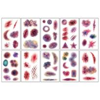 10 Sheets DIY Fake Bruise Scar Tattoos Waterproof Face Decorations Sticker  Halloween Party 10 Sheets gray