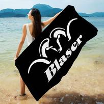 Blaser Logo Microfiber Printed Beach Towel Mountain Climbing Yoga Beach Swimming Running Absorbent Soft Towel 130x80cm white