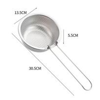 Deep Pasta Basket Blanching  Strainer with Heat Resistant Handle for Home Restaurant Kitchen Cooking Tasks round white