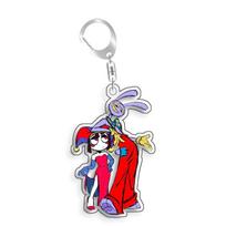 For The Amazing Digital Circus Jax Pomni Ragatha Gangle Acrylic Selfmade Cute Cartoon Anime Keychain Pendant Toy Gifs 5cm 5cm purple