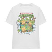 TMNT Retro Group Womens 100% Cotton T-shirt Mens Tees Top S-2XL, White S beige