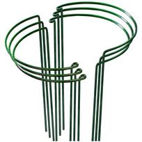 6 vnt aukšti augalo atraminiai kuolai, metaliniai pusapvalūs sodo augalo narveliai ir atraminis žalias augalo atraminis žiedas, skirtas gėlėms viduje 4.0mm x 25cm x 40cm black