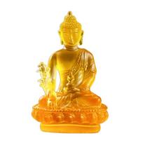 Thai-style Medicine Buddha Statue Zen Ornaments Handmade Resin Buddha Crafts Resin Craft Pharmacist Buddhist Sculpture Office geltona