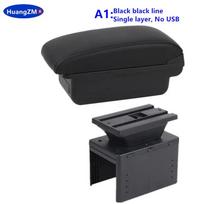 For Fiat Grande Punto Armrest Box for Fiat Punto Car Armrest Box Central Storage Box Interior Retrofit Car Accessories A1 black line No USB