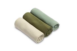 Sensillo MUSLIN DIAPER UNIFORM GREEN (Pack - 3 pcs)