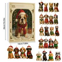 Christmas Acrylic Dog Pendant 24 Days Advent Calendar 2D Dog Countdown Ornaments Festival Party Supplies 2025 Xmas Navidad L black