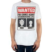 Rick and Morty T Shirt Mens _ Wanted Poster White Top _ Short Sleeve Cotton Tee X-Large S balta