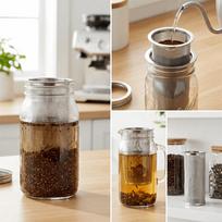 Stainless Steel Cold Brew Coffee Filter Ultra Fine Mesh Wide Mouth Coffee Filter  Fruit Infuser 15cm（5.91in）