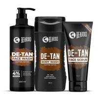 Beardo De-tan Har Roz Kit For Men (Set of 3) | Detan Face Wash & Detan Scrub & Detan Body Wash with Powerful Coffee Extract for Tan Removal | Hydra black