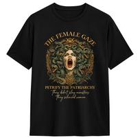 Unisex T-shirt Medūza Feministinis Moters Žvilgsnis Petrify Patriarchatą Marškinėliai Madingi Vasariniai Marškinėliai Y2k Retro Medvilniniai Drabužiai Dovana S