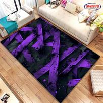 Violetinės ir juodos spalvos grafiti meno stiliaus kilimas Kompiuterių kambariui Žaidimų kambariui Neslystantis dekoratyvinis kilimėlis Svetainei Miegamajam Biurui Kilimas Dovana 40cm x 60cm purple