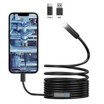 7MM TYPE-C Android Endoscope Camera IP67 Waterproof 6 LED Adjustable Borescope Mini Camera with 6 LEDs 1m gray
