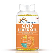 Dr. Morepen COD Liver Oil Capsules | Finest Natural Omega 3, EPA & DHA | Pack of 100 Softgels white