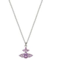 Vivienne Westwood Lobster Clasp Design Brass Necklace Women necklace Silver Light-Purple 630203HO-02P250 Basic Packaging-Dust Bag+Box white