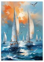 Plakat żaglówki łódzie jacht 21x29,7 cm A4