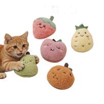 Fruit Shaped Catnip Plush Cat Toys (5-Pack) beige