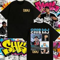 2025 Summer Rap Singer CRIS MJ Album Tour Cover New Hot-seling Men's Women's Retro 90s Hip-hop Street Casual Cotton T-shirt Y2k S įvairiaspalvis