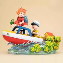 Hayao Miyazaki Anime Figure Ponyo Sosuke Collectible Trendy Toy Desktop Car Computer Case Decorative Ornament Anime Peripheral white