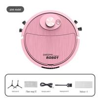 Smart USB Charging Robot Vacuum Cleaner - Compact Home Appliance Gift for the Busy Individual pink