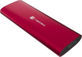 Natec RHINO M.2 NVMe external SSD Eeclosure, USB-C 3.2, ruby red